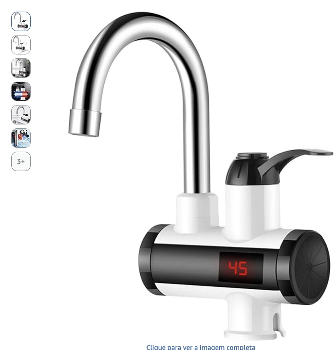 Torneira de Água Quente Instantânea 2 em 1 com Display LED